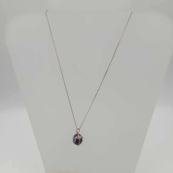 RUSSIAN FABERGE STYLE EGG PENDANT - Picture 3 of 3